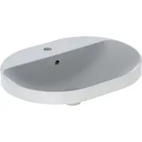 Geberit VariForm lavabo à encastrer elliptique, 600x450mm, avec trou pour robinet, avec trop-plein, 500.733.00.2, 500.733.00.2