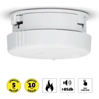 Alecto Rilevatore di fumo a batteria, durata 5 anni, 85 dB, bianco