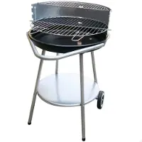Aktive Griglia a carbone rotonda diametro 51x51x82 cm/Facile da trasportare e portatile/4 altezze regolabili/Comprende due griglie in acciaio e due manopole rimovibili