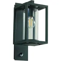 LUCANDE Applique da esterno Ferda, sensore con portalampada inferiore, verde