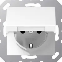JUNG Presa SCHUKO 16A 250V con coperchio a cerniera A 1520 KIKL WW