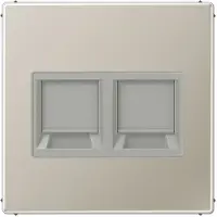 JUNG Coperchio (a scatto) per prese jack modulari doppie, UMA-CAT6A, RADIALL, Panduit, Assmann, serie LS, acciaio inossidabile ES1969-2WE