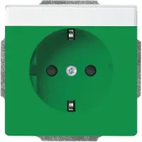 Busch-Jaeger Inserto per presa SCHUKO, con campo di etichettatura 20 EUCNB-13-82 verde RAL 6032