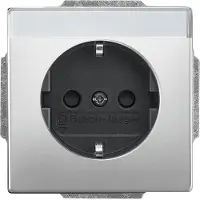 Busch-Jaeger Inserto per presa SCHUKO, con campo di etichettatura 20 EUCNB-866 in acciaio inossidabile