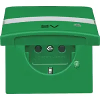 Busch-Jaeger 20 EUGKBLN-13-102 | Inserto per presa SCHUKO con coperchio ribaltabile, campo di etichettatura e spia LED di controllo