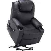 OEM MCombo poltrona massaggio poltrona TV poltrona relax + riscaldamento con snodo girevole + dondolo regolabile manualmente 7020 (nero)