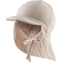 Sterntaler Kids' Peaked Cap with Neck Flap Muslin, Tie Cappellino Bambini (47 cm, marrone)