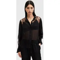 AllSaints Rory Lace Shirt Black Taglia: 2 | Magliette intime Outlet | Donna | Nero
