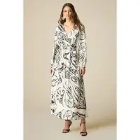 Oltre Long Patterned Satin Dress White Taglia: 40 | Maxi abiti Outlet | Donna | Bianco