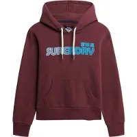 Superdry per donna. W2012494A Felpa con cappuccio Faded Core bordeaux (M), Casual, Cotone
