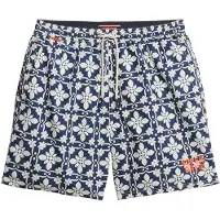 Superdry per uomo. M3010250A Costume da bagno con stampa a mosaico marino (M), Beachwear, Polister riciclato, Sostenibile, Navy
