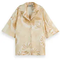 Scotch & Soda Satin Printed Short Sleeve Shirt Abstract Sun Sand Taglia: 36 | Magliette intime Outlet | Donna | Marrone