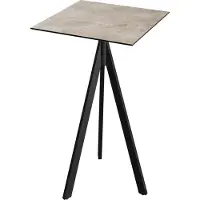 Essentials Tavolino da bar Infinity Tripod con struttura nera + piano in HPL Moonstone 70x70 cm, 1 pezzo