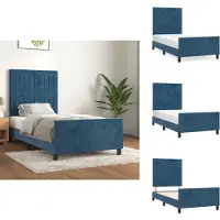 vidaXL Letto con testiera in velluto blu scuro 90x200 cm - Letti & Reti