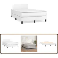 The Living Store Letto a molle con materasso bianco 120x190 cm in Pelle finta