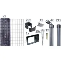 Alberts 669416 Fix-Clip Pro come set completo di recinzione, con presa a terra, antracite, altezza 153 cm, lunghezza 50 m