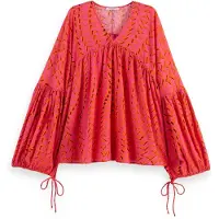 Scotch & Soda Printed Crinkle Top House Of Mirrors Pink Taglia: 36 | Magliette intime Outlet | Donna | Rosa