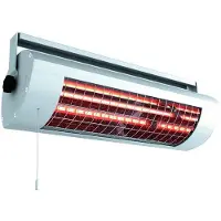 Solamagic Riscaldatore radiante a infrarossi da 1400 Watt Eco+ con interruttore a strappo (titanio-argento)