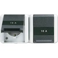 JUNG Presa SCHUKO, 2 ganci IP44 con scala 8220 KINAW