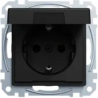Merten MEG2310-0403 Presa di corrente con protezione tattile avanzata + coperchio incernierato M-Pure nero/opaco