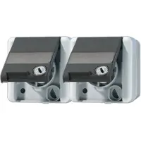 JUNG Presa di corrente SCHUKO, 2-gang 16A 250V 8220 NAWSL (8220NAWSL)
