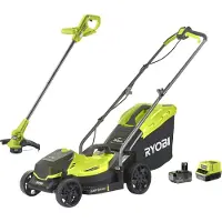 Ryobi tosaerba a batteria incl. tagliaerba a batteria OLM1833LT23A-140 18V 4Ah, mulching, taglio dell'erba, rifilatura, sacco di raccolta da 35L