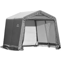 ShelterLogic Casetta per attrezzi Shed-in-a-Box 9 m² in metallo Casetta per attrezzi Armadio per attrezzi Pavimento non presente Casetta da giardino 9 m² Tetto a due falde