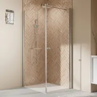 Breuer Porta doccia laterale a battente ELANA 2.0 Express Q72, dimensioni 90 x 200 cm, profilo argento, vetro trasparente con trattamento anti-sporco