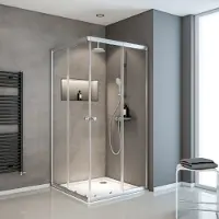 Schulte Angolo di ingresso Sunny ExpressPlus, 75 - 90 x 180 cm, profilo color argento, vetro trasparente, modello EP19442, 169,50 €