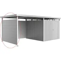 Biohort Parete laterale per casetta da giardino HighLine H4 argento metallizzato