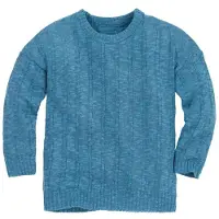 Disana Kids' Linen Jumper Maglione Bambini (122/128, blu)