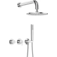 Deante Concealed shower set with overhead shower - with horizontal mixer