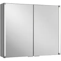 Fackelmann Armadietto a specchio LED / ideale per riporre gli utensili da bagno / Dimensioni (L x A x P): circa 81 x 67 x 16,5 cm / Armadietto con specchio e LED per il bagno / 2 ante / Corpo: bianco