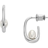 Skagen Orecchini Ad Anello Con Perla Artificiale Agnethe Skj1797040 — Orecchini