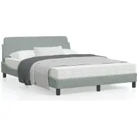 vidaXL Struttura letto "Dover" grigio chiaro 140x200 cm in velluto