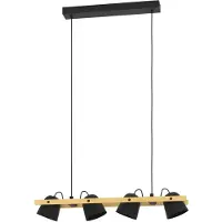 Eglo connect Plafoniera LED Hornwood-Z, a 4 luci, nero