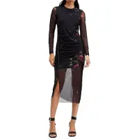 AllSaints Nora Sparkle Dress Mortem Black Taglia: 0 | Abiti Midi Outlet | Donna | Nero