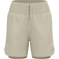 Odlo Women's X-Alp Trail 5'' 2-In-1 Short Pantaloncini da running Donna (L, beige/grigio)
