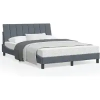 vidaXL Struttura letto con testiera in velluto grigio scuro 140x190 cm