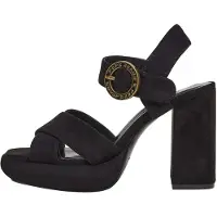 Pepe Jeans per donna. PLS90701 Sandali neri con logo Lenny (36), Nero, 8 a 10cm, Fibbia, Casual, Da sera