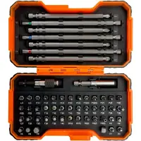 Bahco Set Di 54 Inserti Da 1/4´´ Per Viti A Testa Con Intaglio A Croce Phillips Pozidriv Esagonali E Torx