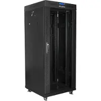 Lanberg Armadio free standing da 19 pollici 27U 600x600 porta in vetro LCD confezione piatta nero Armadio freestanding