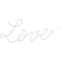 Party Deco Insegna al neon LED Love, bianca, 61x27 cm