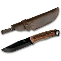 BeaverCraft BSH4 Carbon Steel Bushcraft Knife, Walnut Handle with Leather Sheath, coltello da bushcraft