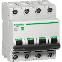 Schneider Electric Multi 9 Interruttore LS OEM C60SP a 4 poli 63 A, caratteristica C, 5 kA, 480Y/277 V, UL1077, M9F22463
