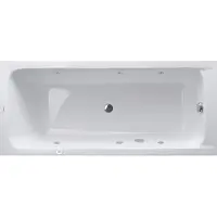 Duravit D-Code baignoire balnéo, 1800x800mm, 2 pentes de dos, Jet Project, rectangulaire, écoulement central, blanc brillant, 760101000JP1000, 760101000JP1000