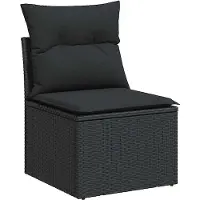 vidaXL Set di divani da giardino 7 pezzi con cuscini in polirattan nero