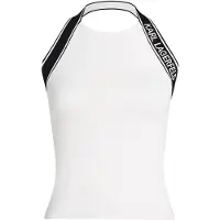 Karl Lagerfeld Knit Logo Halter Top White/black Taglia: L | Canottiere Outlet | Donna | Bianco