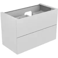 Keuco EDITION 11 Meuble sous-lavabo pour lavabos encastrables, 2 tiroirs à casseroles, position du lavabo à droite, avec éclairage LED, 1050x700x535mm, 31256180100, 31256180100