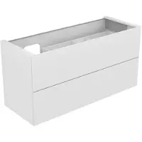 Keuco EDITION 11 Meuble sous-lavabo pour lavabos encastrables, 2 tiroirs à casseroles, position du lavabo à gauche, avec éclairage LED, 1400x700x535mm, 31268890100, 31268890100